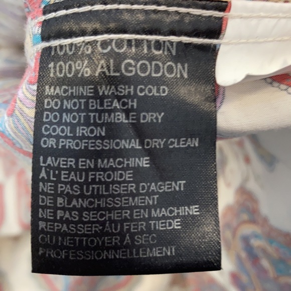 Bogosse Men's Long Sleeve Cream Shirt with Paisley Design Size 3 Cotton - Picture 8 of 11